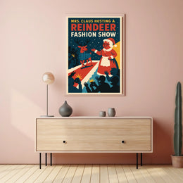 Reindeer Fashion Show: Retro Christmas Holiday Pop Culture Poster