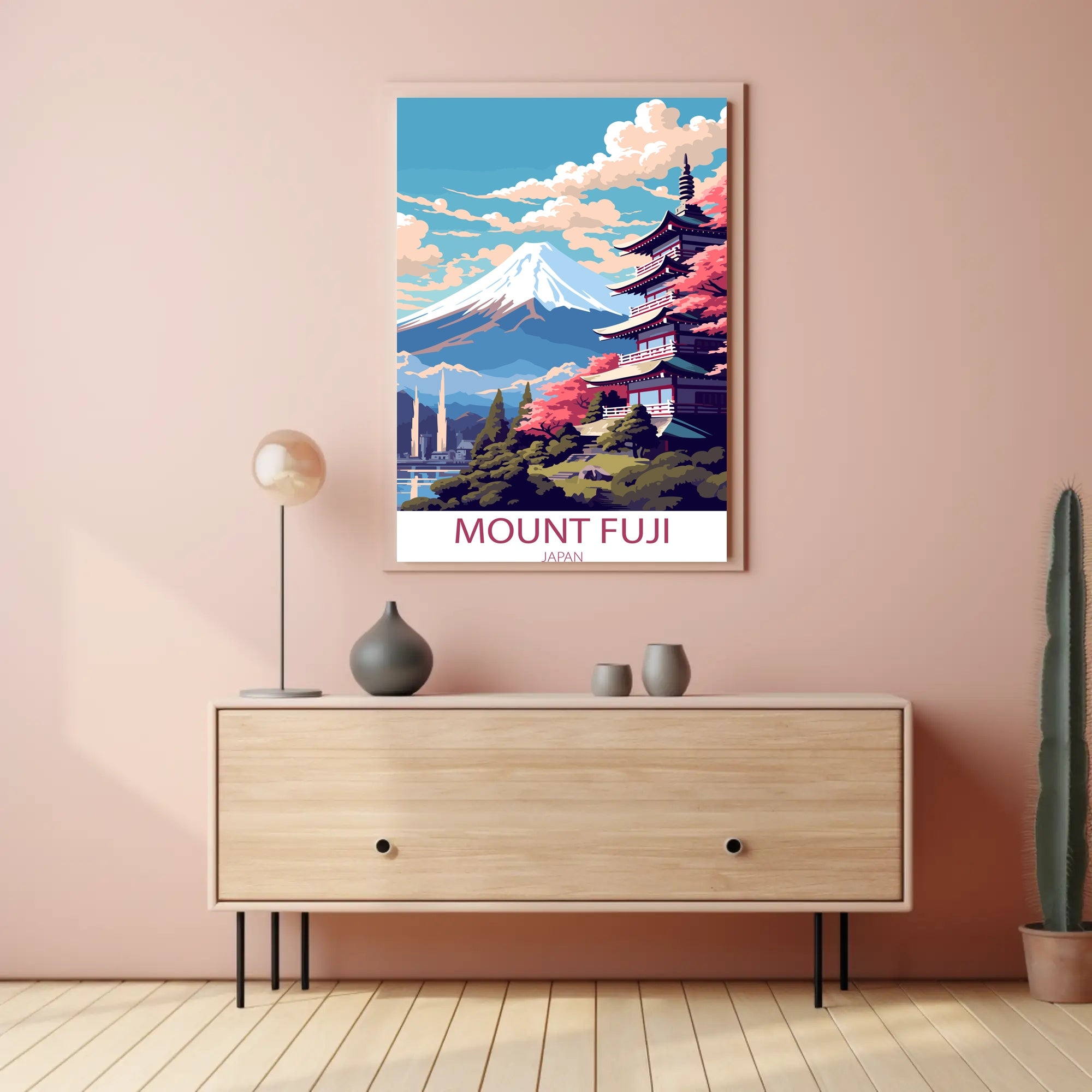 Mount Fuji Vintage Travel Art Poster