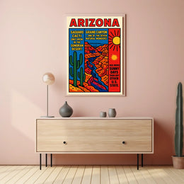 Arizona Saguaro and Grand Canyon Celebration Poster
