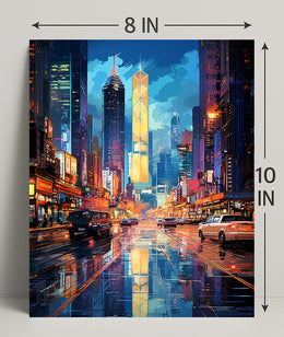 Neon Cityscape Poster