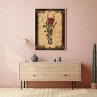 Gothic Rose and Skeleton Hand Artistic or Pop Culture Poster
