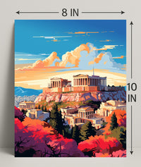 The Acropolis At Sunset Poster