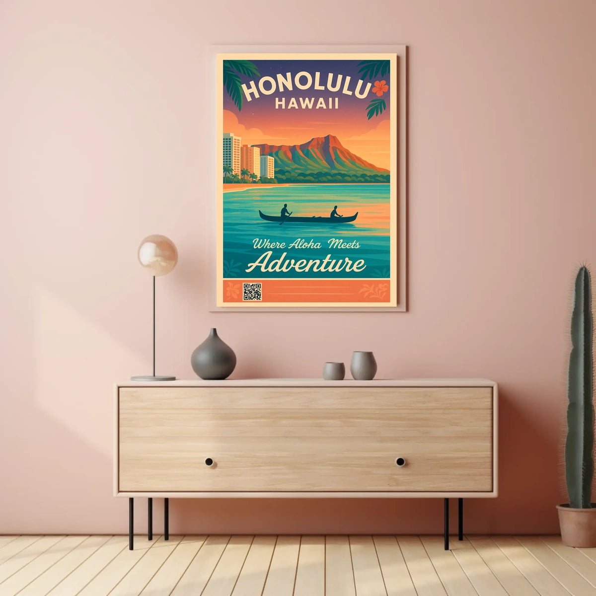 Honolulu Vintage Travel Poster Aloha Meets Adventure