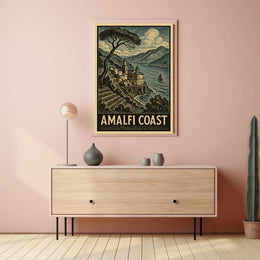 Amalfi Coast Poster Wall Art 18x24 Scenic Seaside Print