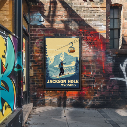 Jackson Hole Wyoming Vintage Poster