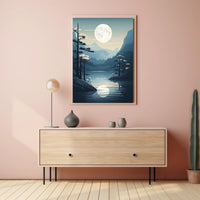Moonlit Mountain Serenity Poster