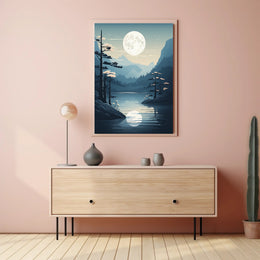 Moonlit Mountain Serenity Poster