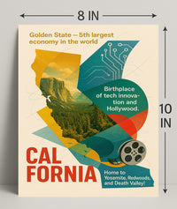 California Golden State Wall Art Print PosterGoat