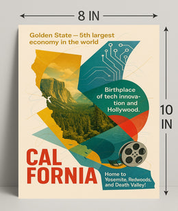 California Golden State Wall Art Print PosterGoat