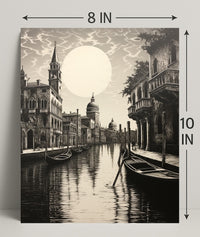 Moonlit Venetian Canal Poster