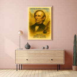 John Tyler 10th President of the United States Vintage Watercolor Poster