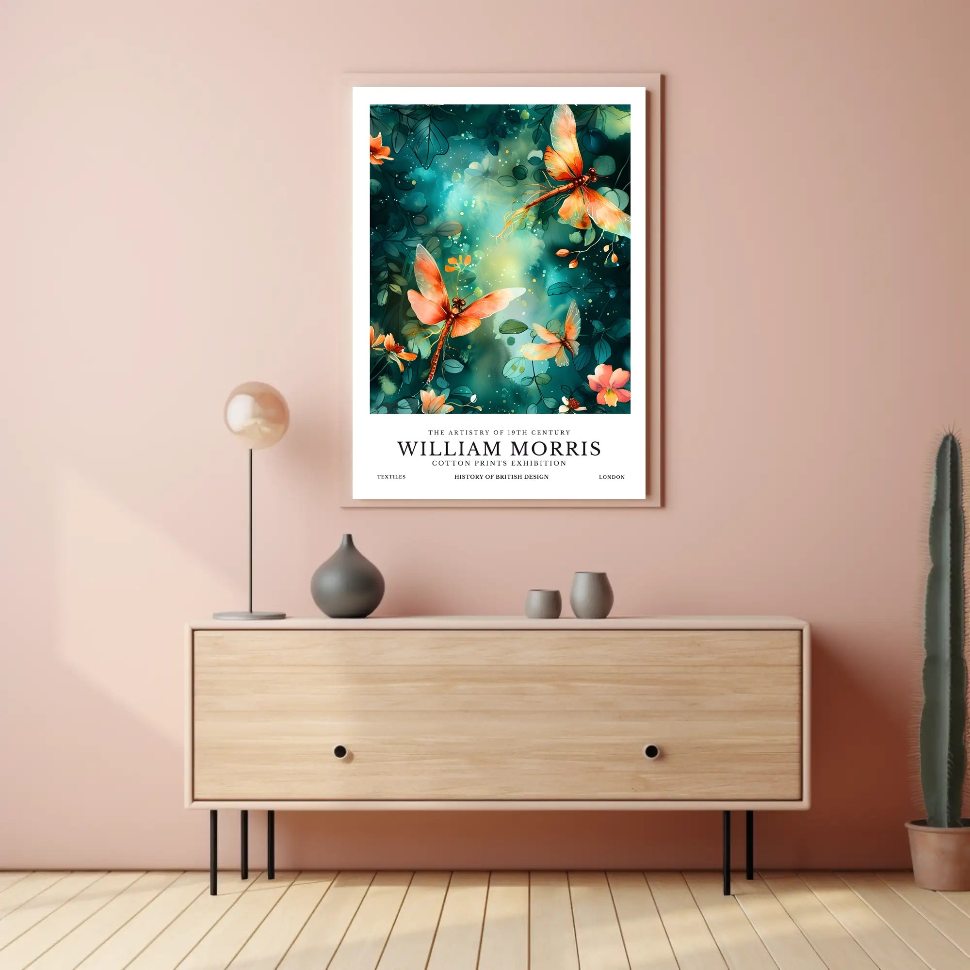 William Morris Inspired Art Nouveau Floral Artistic Poster