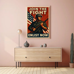 World War II Patriotic Military Recruitment Poster PosterGoat