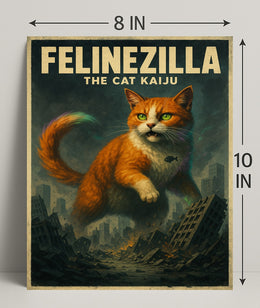 Felinezilla The Cat Kaiju Poster PosterGoat