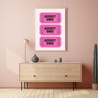 Vintage Admit One Tickets Poster for Pop Culture Enthusiasts PosterGoat