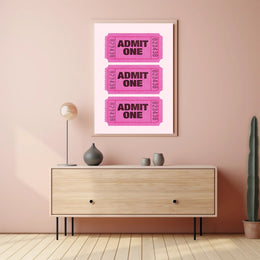 Vintage Admit One Tickets Poster for Pop Culture Enthusiasts PosterGoat