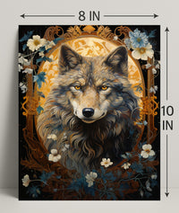 Majestic Wolf Portrait Poster PosterGoat