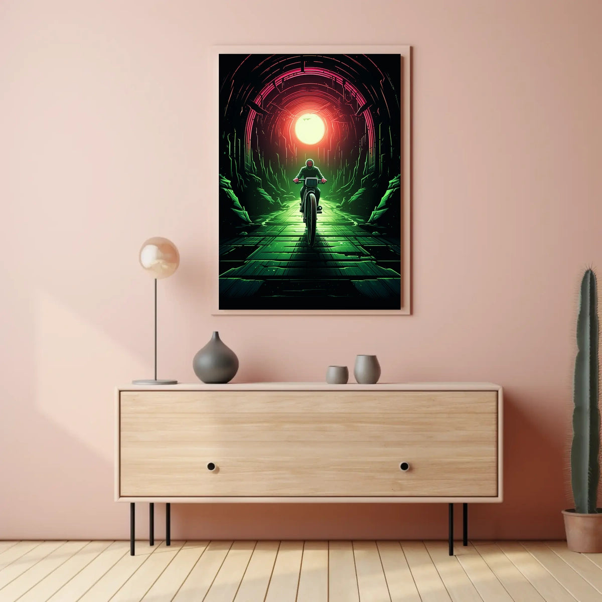Journey Through the Neon Tunnel Poster