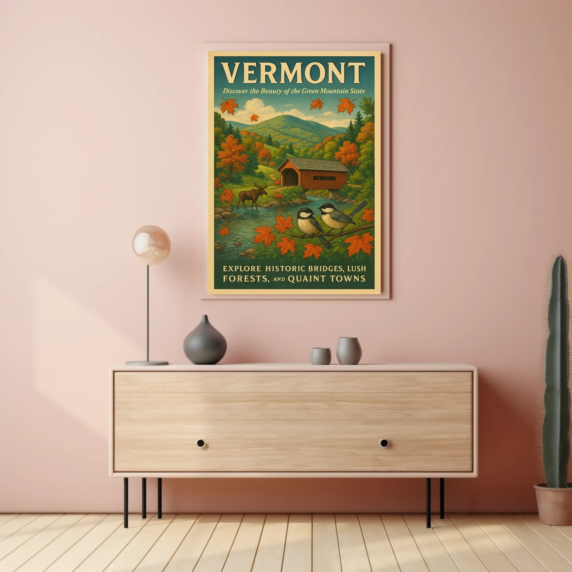 Vermont Charm Wall Art Poster Decor