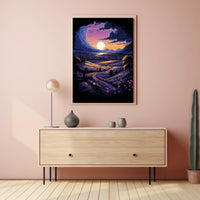 Dreamy Landscape Poster: Moonlit Path at Dusk
