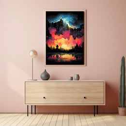 Colorful Surreal Forest Landscape Artistic Artistic Poster