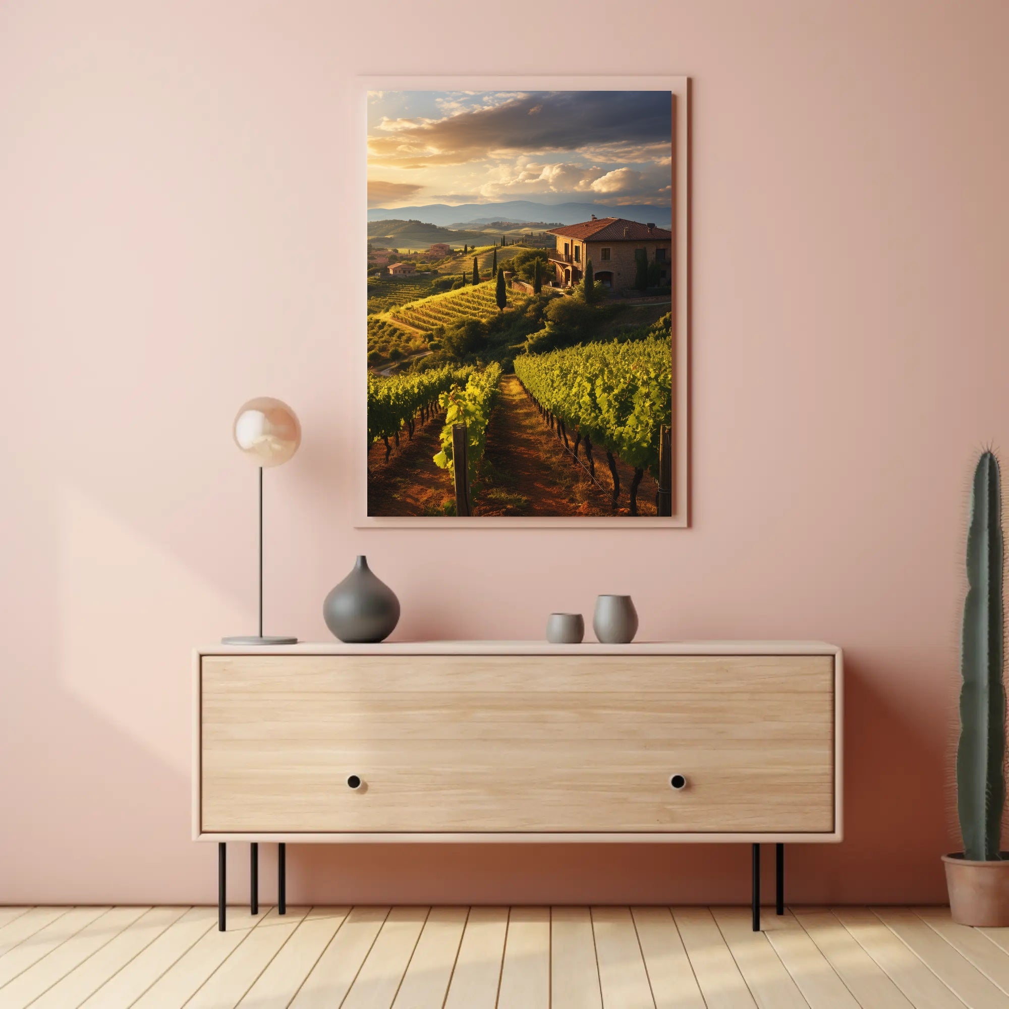 Tuscany Vineyard Landscape Travel Poster