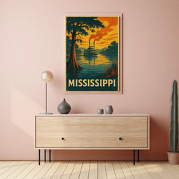 Mississippi Riverboat Poster