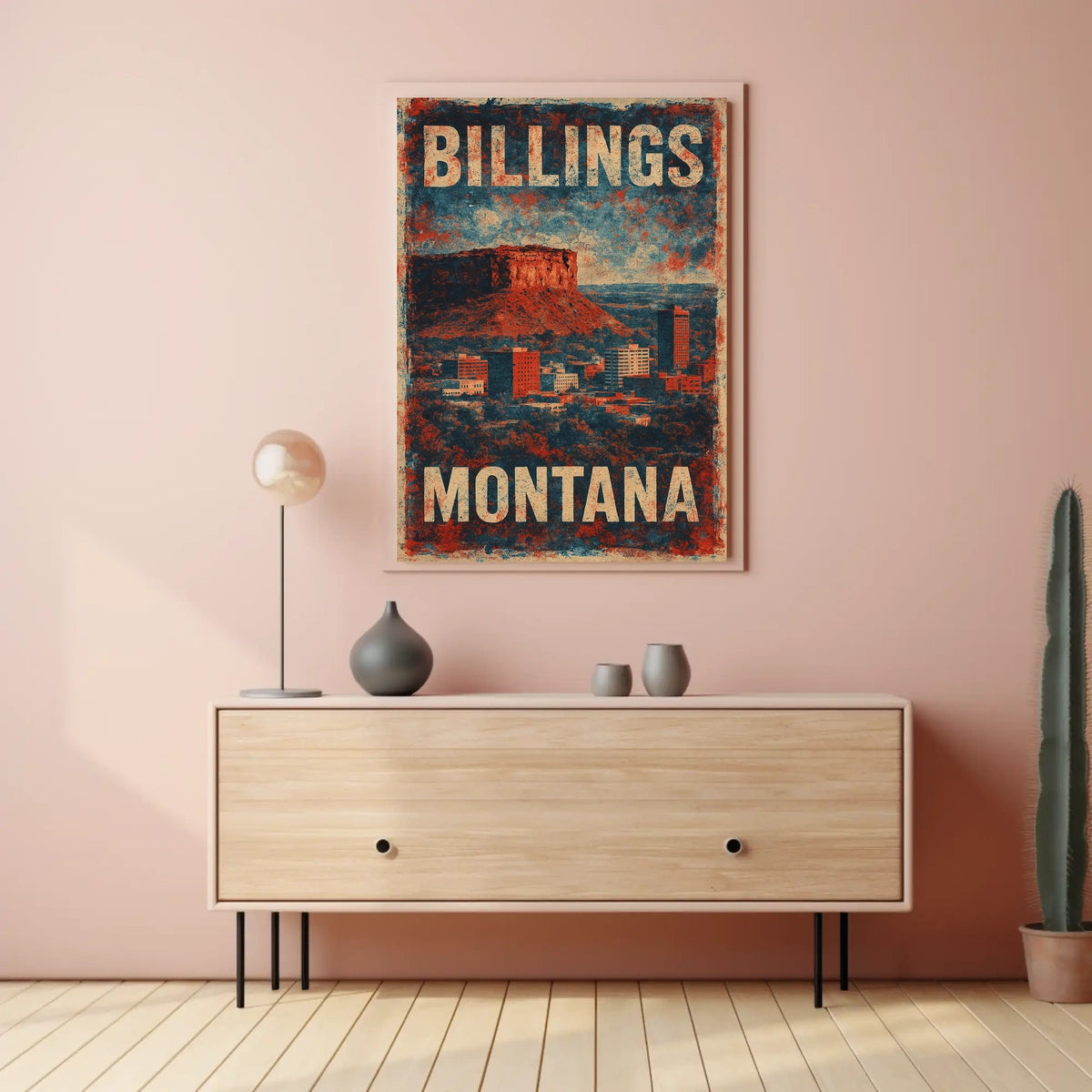 Billings Montana Cityscape Travel Photography Poster