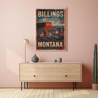 Billings Montana Cityscape Travel Photography Poster