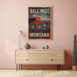 Billings Montana Cityscape Travel Photography Poster