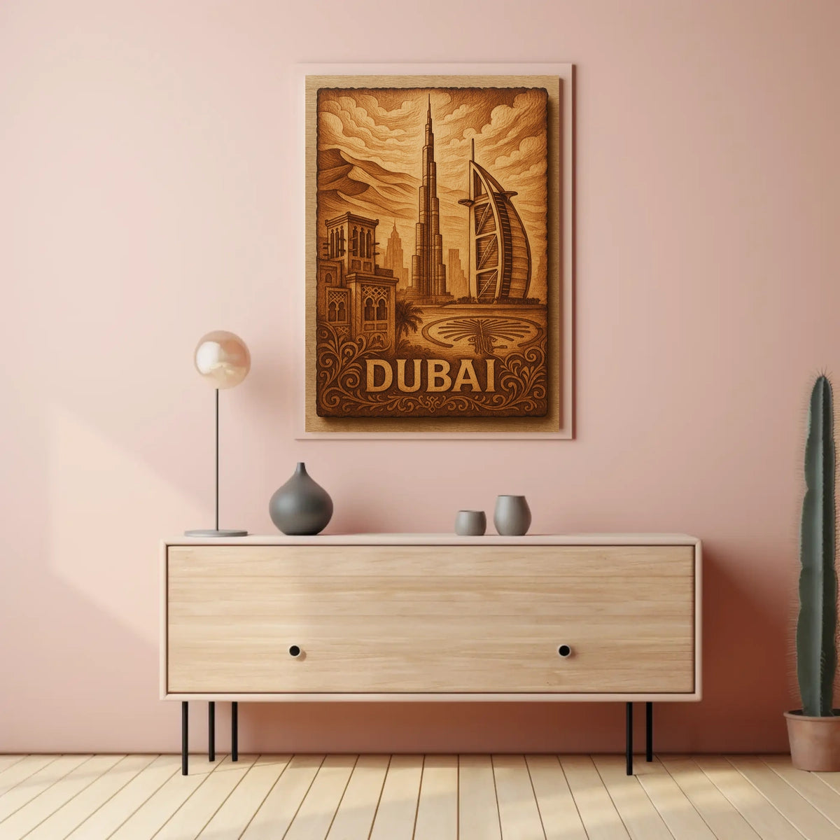 Dubai Cityscape Poster Fusion Of Tradition And Modernity