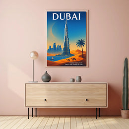 Dubai Where the Future Meets the Sands of Time Poster PosterGoat