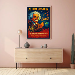 Albert Einstein Relativity Educational Science Poster