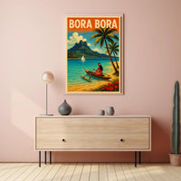 Bora Bora Scenic Vintage Travel Poster PosterGoat