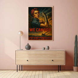 Empowering WWII Woman Illustration for Propaganda Poster