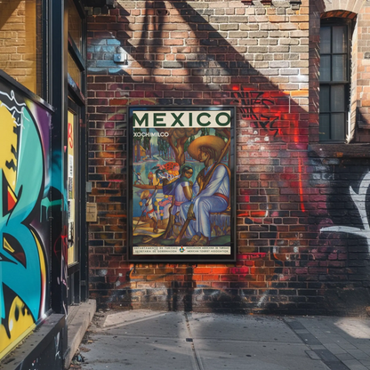 Xochimilco Vintage Poster Mexico Travel