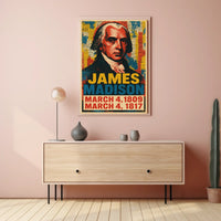 James Madison 4th President of the United States Street Art Mashup Poster