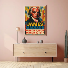 James Madison 4th President of the United States Street Art Mashup Poster