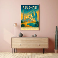 Abu Dhabi Fusion of Tradition and Modernity Urban Cityscape Poster