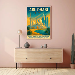 Abu Dhabi Fusion of Tradition and Modernity Urban Cityscape Poster