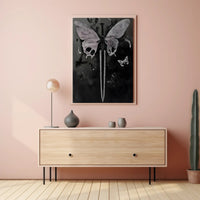 Sword and Butterfly Gothic Art Fantasy or Mythology Poster PosterGoat