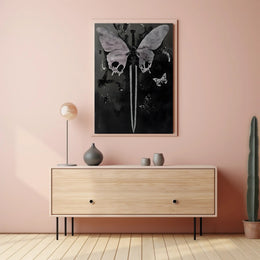 Sword and Butterfly Gothic Art Fantasy or Mythology Poster PosterGoat