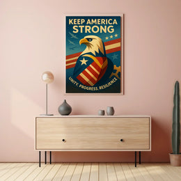 Keep America Strong Patriotic Vintage Poster