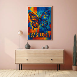 Papillon Mosaic Art Poster