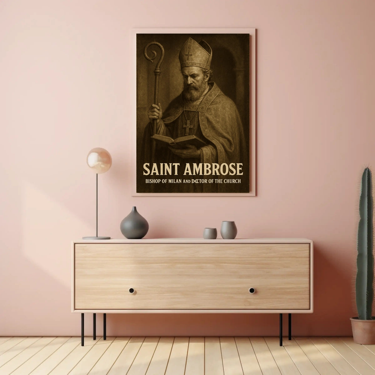 Saint Ambrose Bishop Of Milan Poster