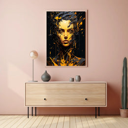 Dynamic Abstract Portrait: Explosive Modern Art Poster