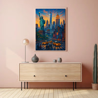 New York Cityscape Landmark Skyline Poster Modern Wall Art