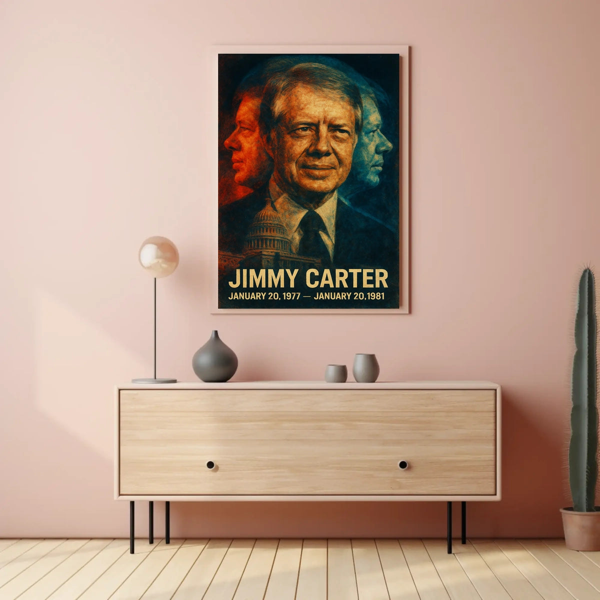 Jimmy Carter 39th President of the United States Double Exposure Poster