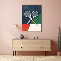 Energetic Tennis Art Poster with Modern Sports Theme