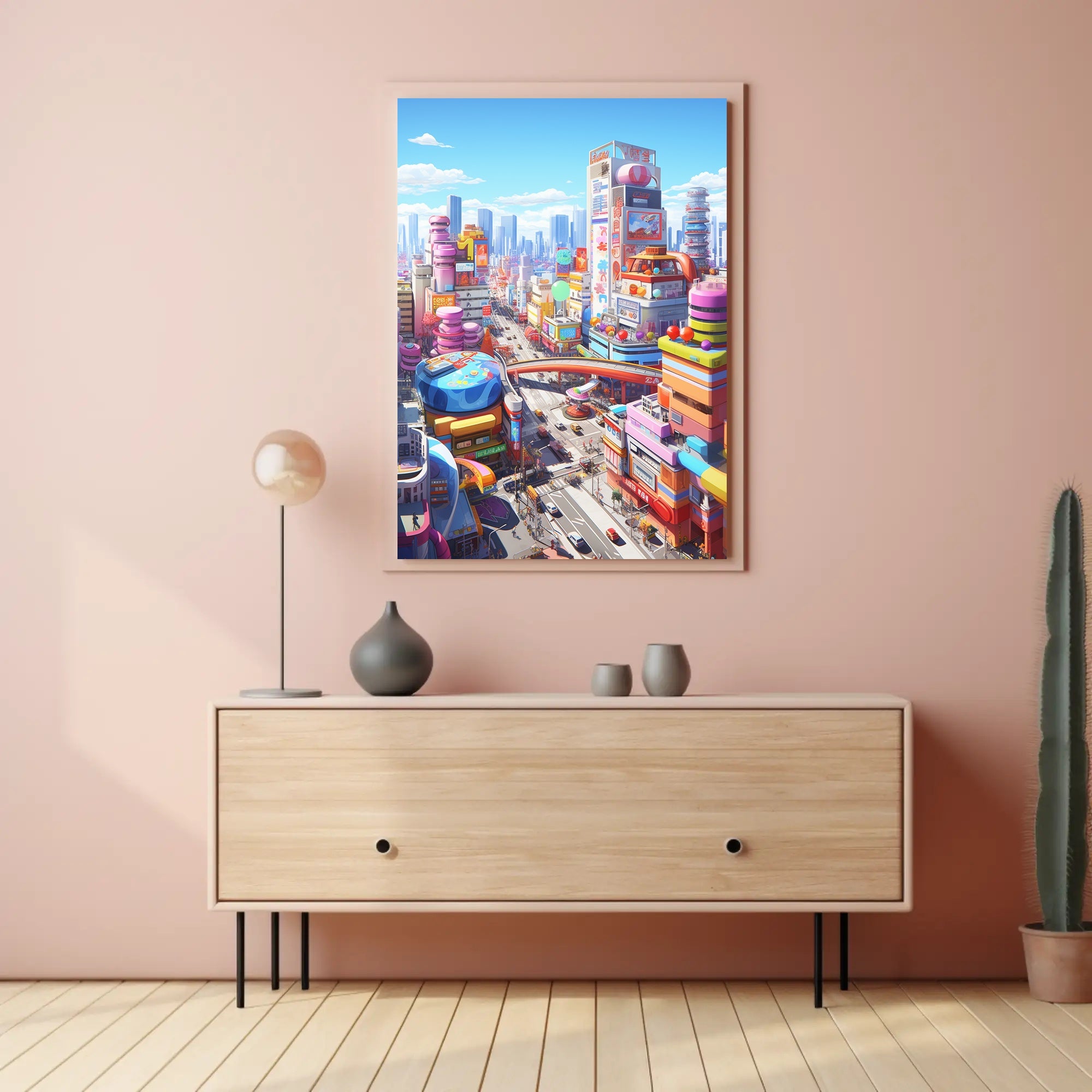 Futuristic Cityscape with Flying Cars Sci-Fi Poster